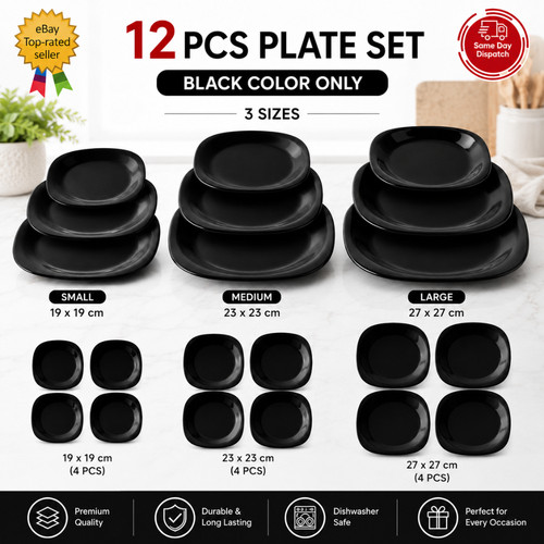 Set piatti pezzi resistenti - piatti, 12