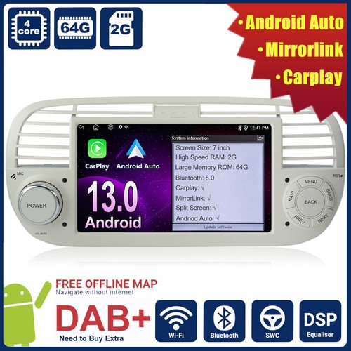 Per fiat 500 android13 64g - android13, 2+64g