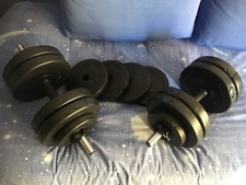 physionics HSTA05/B 30kg Set di Manubri (16 Dischi) con 2 Barre Palestra Fitness