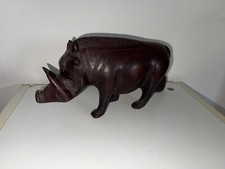 Facocero In Legno Intagliato A