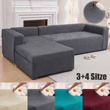 Copridivano jacquard elasticizzato divano ad angolo componibile a forma di L 3+4 posti DE