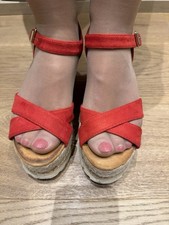 Zeppe Rosse Calze Collant Non Nuove Donna