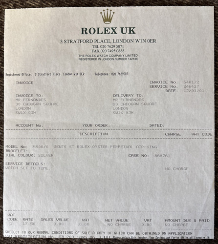 Rolex service certificate air - rolex,