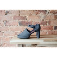 Scarpe sandali alla caviglia tacco grosso punta aperta Enzo Angiolini vintage anni 90 y2k misura 7