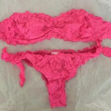 Affare! Stupendo Costume Bikini Tezuk Pizzo Fuxia Rosa Fluo COME NUOVO