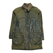 Giacca Barbour Beaufort anni 80 taglia C30 in verde cerato 2 stemmi made in England  