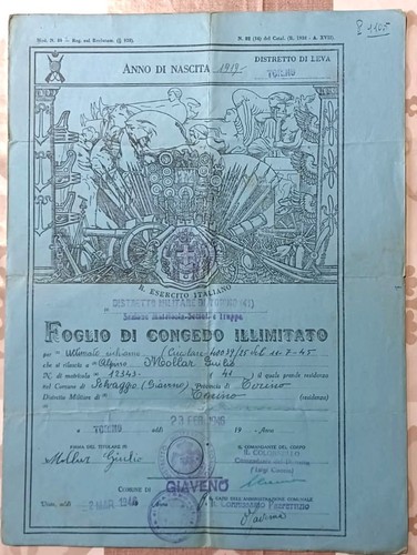 Alpini 1946 foglio di - alpini,