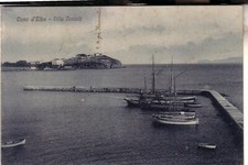 CARTOLINA   CAVO ISOLA D'ELBA   VIAGGIATA 1928 VILLA TONIELLI  E PORTO RARA