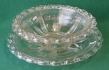  BELLA ALZATA CENTROTAVOLA IN CRISTALLO VETRO LAVORATO ANNI 50 VINTAGE. QQ23