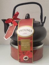 TWININGS OF LONDON teiera ceramica e set da tè colazione inglese nuova con etichetta