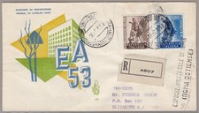 1953 REPUBBLICA - Agricoltura n.721/722 VENEZIA ISCRITTA ALL'ESTERO GE