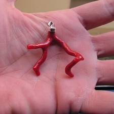 ciondolo ramo corallo rosso naturale italia originale regalo donna pietra protettiva