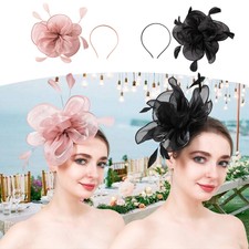 Fascia donna fiore piuma fascia Alice fascinator matrimonio Royal Ascot Race!