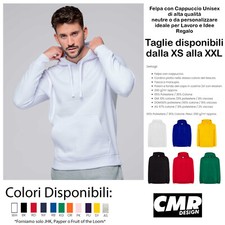 Felpa Personalizzata Cappuccio Uomo Donna Logo Lavoro Azienda Personalizzabile