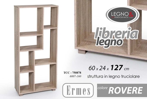 Libreria h127 cm ripiani - h127*60*24,
