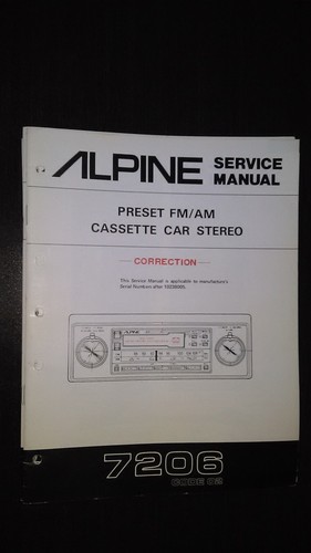 Alpine 7206 manuale - 7206,