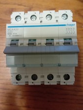 Hager MCA 420 Interruttore megnetotermico 4 Poli 20A 6KA 380