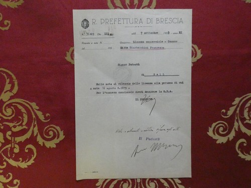 Regia prefettura brescia 1933 - brescia,