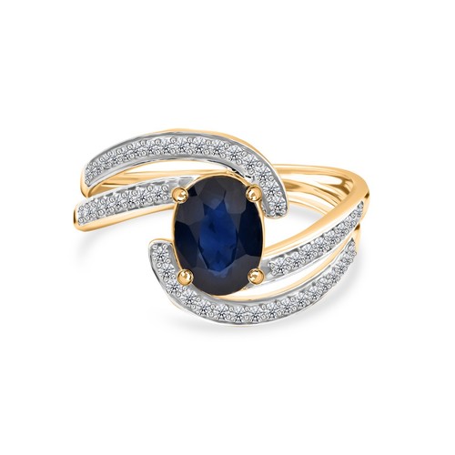 Anello zaffiro blu diamante - blu,