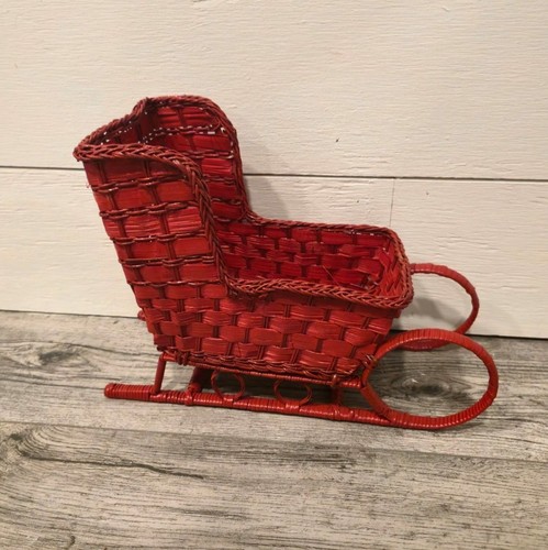 Cesto slitta vimini rosso