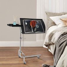 Tavolo moderno nero autoportante regolabile in legno vassoio girevole con supporto ergonomico