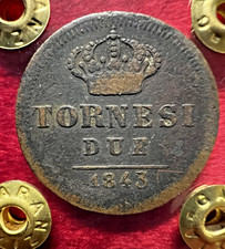 REGNO DELLE DUE SICILIE - FERDINANDO II - 2 TORNESI - 1843 - 2° Tipo 