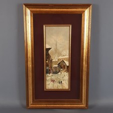 Quadro Dipinto Olio Su Tela Vecchia Milano Duomo Firmato Augusto Alvino XX Sec.