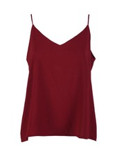 Solada Top donna con spalline sottili e scollo V - bordeaux