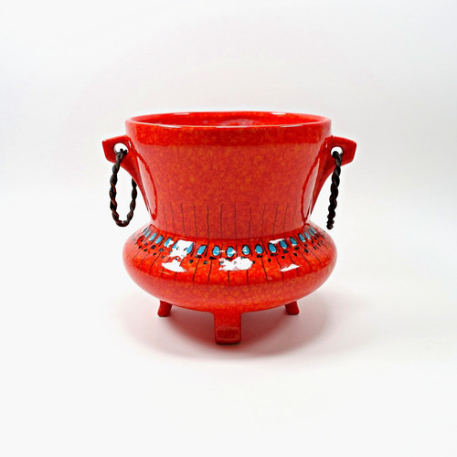 Vaso arancione per - , fiori