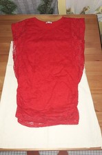 Camicetta rossa di pizzo Donna taglia M made in Italy con fodera cotone  new!