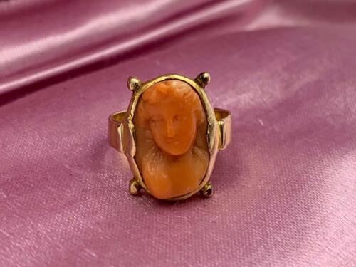 Corallo cammeo nude anello - corallo,