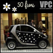 ADESIVI MARGHERITE STICKERS TUNING  FIORI AUTO CASCO MOTO SCOOTER PRIMAVERA