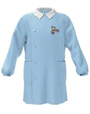 SIGGI Grembiule ASILO bambino, colore celeste quadretti, 2-3-4-5-6 ANNI