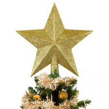  Topper Star Topper di Natale scintillante a cinque punti Treetop Ornament