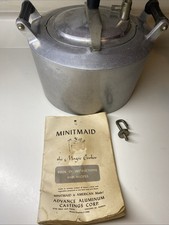 Pentola a pressione vintage Minitmaid 6 qt con sottopiedi e istruzioni originali/anni 30-40