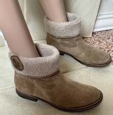 Armani Jeans Women's suede winter boots, sand color, IT 41 US 10 UK 8 Stivaletti