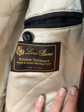 Giubbotto Loro Piana Nero In Puro Cashmere Con Fodera Color Panna 100%poliestere