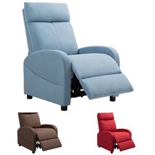 HOMCOM Poltrona Relax Reclinabile Manualmente con Poggiapiedi in Tessuto