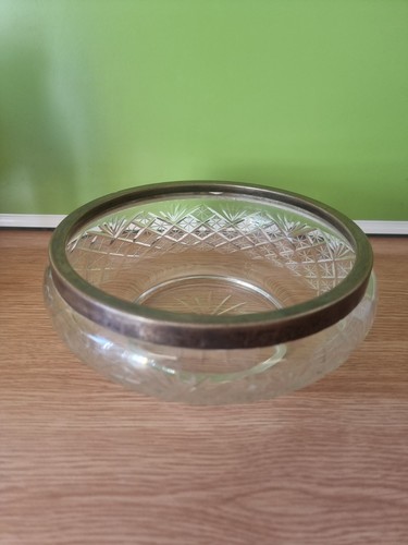 Antique silver rimmed glass - antique,