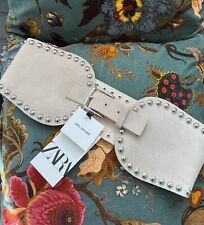 Cintura corsetto ZARA ecrù borchie pelle scamosciata taglia 30 Bloggers Fave ref 1736/257