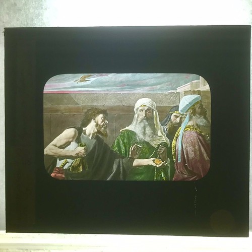 Plaque verre lanterne magique - verre,