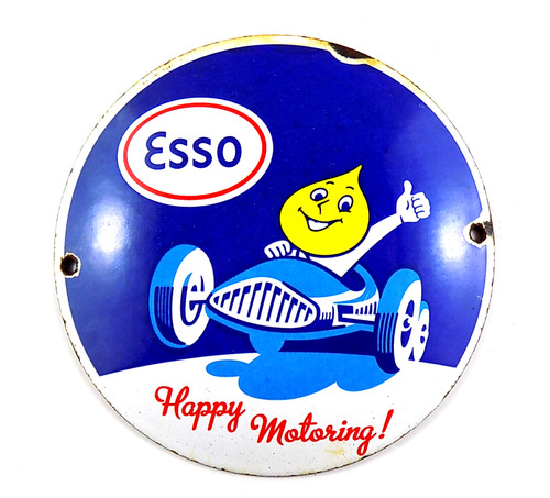 Vintage esso porcelain - vintage, metal