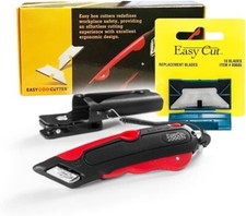Easy Box Cutter 2000 Rosso con 10 Lame di Ricambio, Taglio Sicuro e Preciso