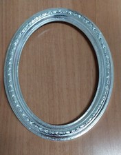 Cornice IN LEGNO MDF OVALE 050MO ARGENTO FOGLIA+TRECCIA largh.3 H.2.7 BATT.1 CM