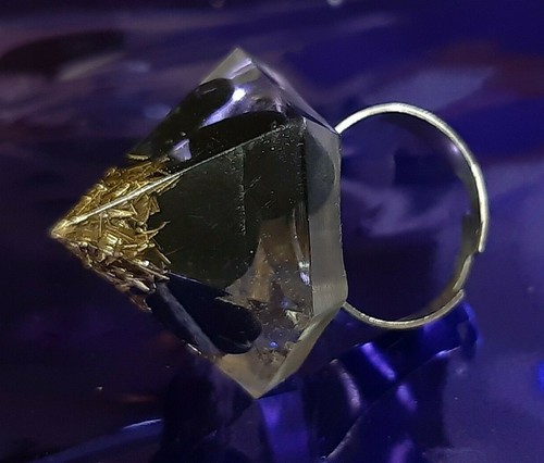 Anello piramide tormalina nera - piramide,