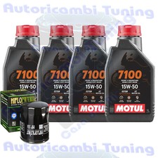 Kit Tagliando Olio Motul 7100 15W50 Filtro Per Moto Guzzi 1100 V11 Scura R 2005