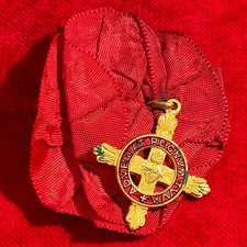 Croce "Adveniat Regnum tuum" Vaticano religiosa sacro cuore smaltata 1920 ca