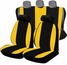 coprisedili per panda 2011/2024 in cotone giallo/nero, su misura- made in italy