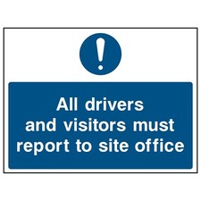 Report to Site Office Sign or Sticker | CONS0004