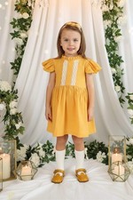 Abito in cotone giallo senape